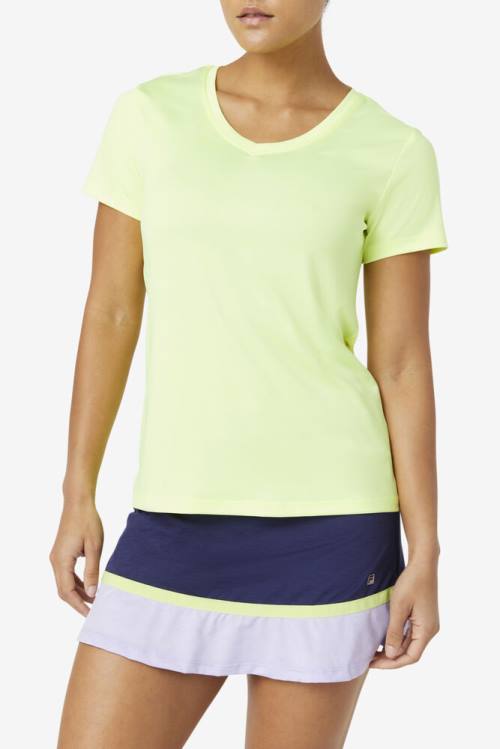 Fila Pickleball Silky V-neck Majice Ženske Rumena | Fila631CL