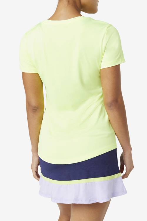 Fila Pickleball Silky V-neck Majice Ženske Rumena | Fila631CL