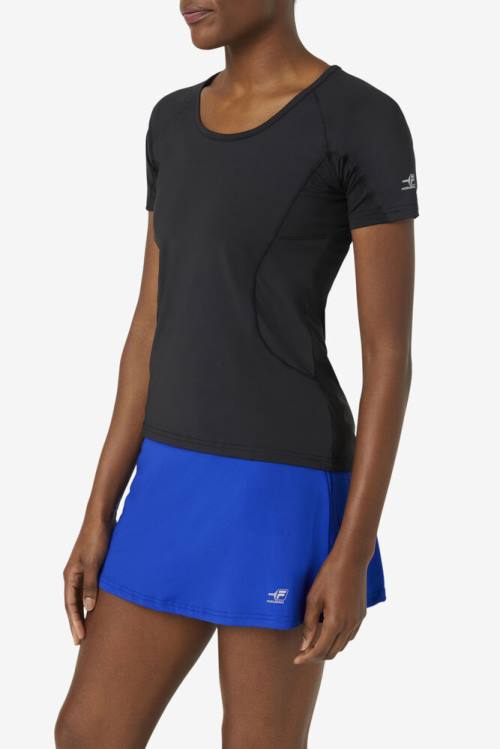 Fila Pickleball Sleeve Top Majice Ženske Črna | Fila547VK