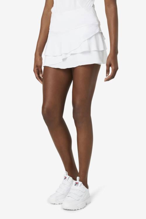 Fila Pickleball Tiered Printed Skort Krilo Ženske Bela | Fila485HT