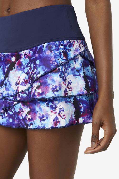 Fila Pickleball Tiered Printed Skort Krilo Ženske Mornarica | Fila946PN