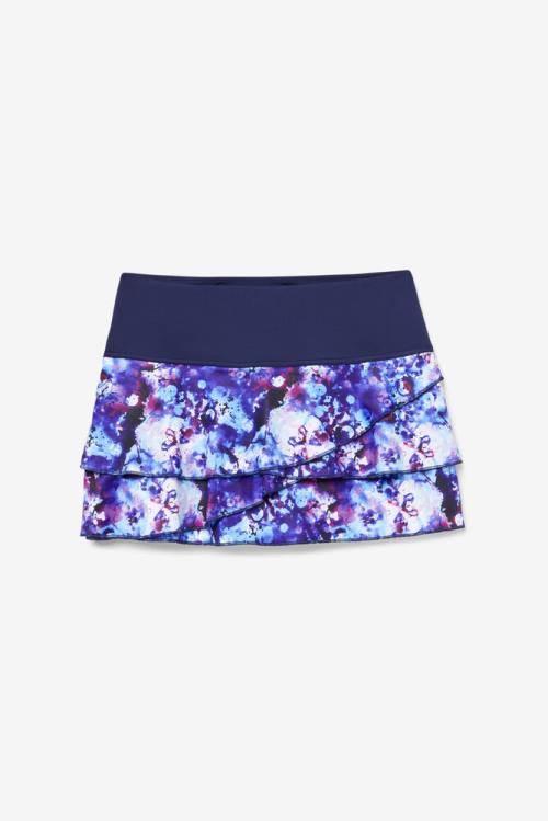 Fila Pickleball Tiered Printed Skort Krilo Ženske Mornarica | Fila946PN