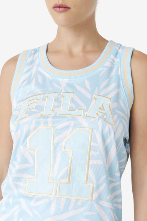 Fila Quincy Basketball Jersey Tops Ženske Modra / Bela | Fila534MB