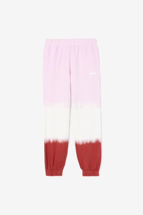 Fila Raleigh Tie Dye Jogger Hlače Ženske Bela / Rdeča | Fila052QW