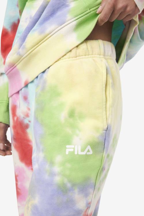 Fila Raleigh Tie Dye Jogger Hlače Ženske Zelena / Bela / Rdeča | Fila204CF