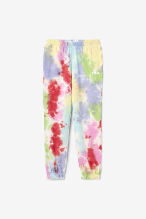 Fila Raleigh Tie Dye Jogger Hlače Ženske Zelena / Bela / Rdeča | Fila204CF