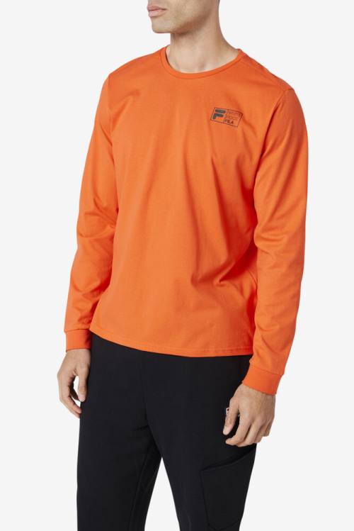 Fila Rappel Long Sleeve Tee Majice Moški Oranžna | Fila907EV