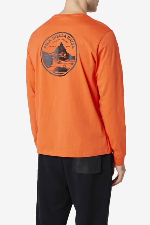 Fila Rappel Long Sleeve Tee Majice Moški Oranžna | Fila907EV