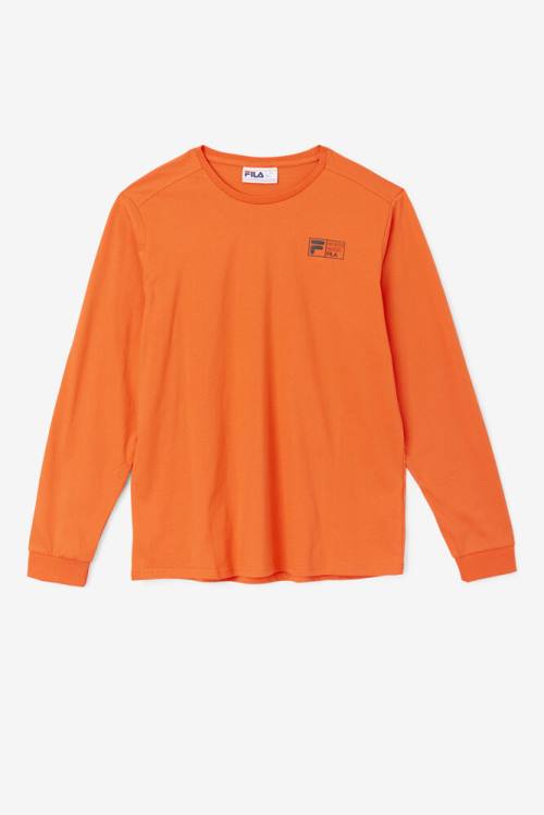 Fila Rappel Long Sleeve Tee Majice Moški Oranžna | Fila907EV