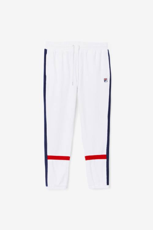 Fila Ravid Velour Hlače Moški Bela / Mornarica / Rdeča | Fila814SJ