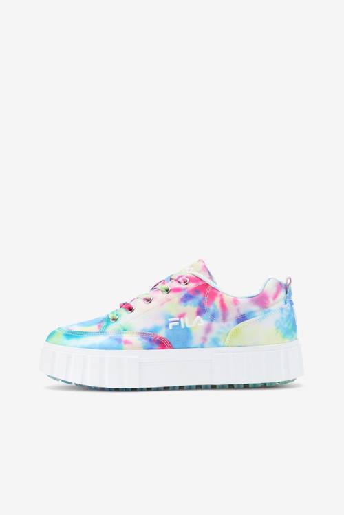 Fila Sandblast Low Mottled Tie Dye Superge Ženske Zelena / Modra / Bela | Fila452QZ