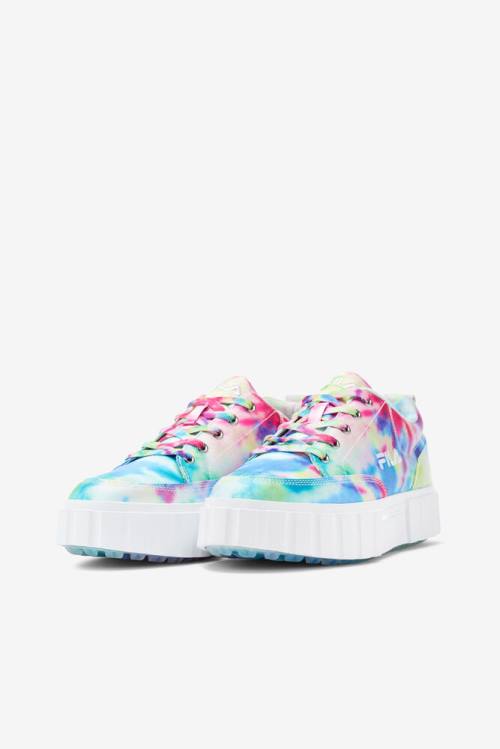 Fila Sandblast Low Mottled Tie Dye Superge Ženske Zelena / Modra / Bela | Fila452QZ