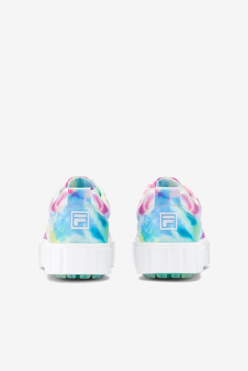 Fila Sandblast Low Mottled Tie Dye Superge Ženske Zelena / Modra / Bela | Fila452QZ