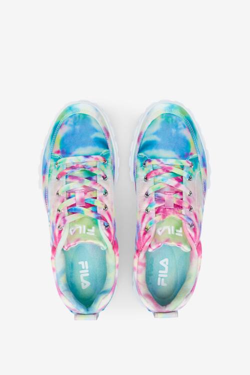 Fila Sandblast Low Mottled Tie Dye Superge Ženske Zelena / Modra / Bela | Fila452QZ