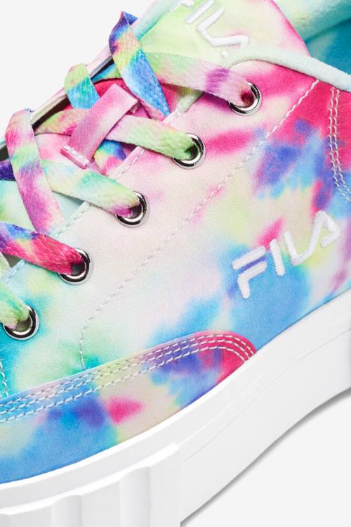 Fila Sandblast Low Mottled Tie Dye Superge Ženske Zelena / Modra / Bela | Fila452QZ