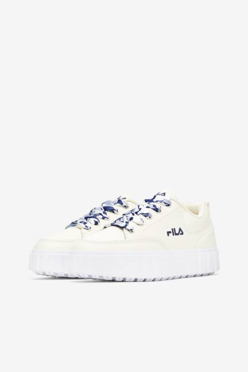 Fila Sandblast Low Satin Lace Superge Ženske Bela / Mornarica | Fila038HY