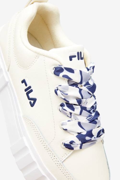 Fila Sandblast Low Satin Lace Superge Ženske Bela / Mornarica | Fila038HY