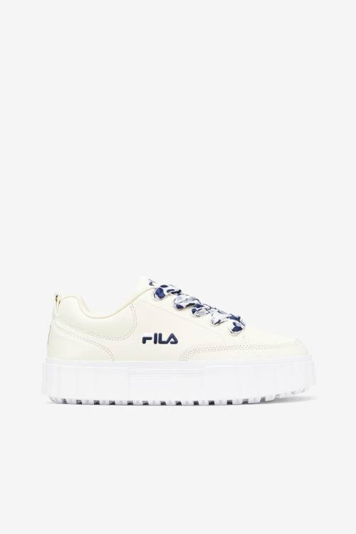 Fila Sandblast Low Satin Lace Superge Ženske Bela / Mornarica | Fila038HY