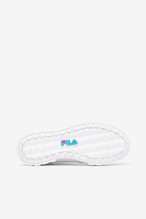 Fila Sandblast Low Satin Lace Superge Ženske Bela / Modra / Kovinski Srebrna | Fila695QJ