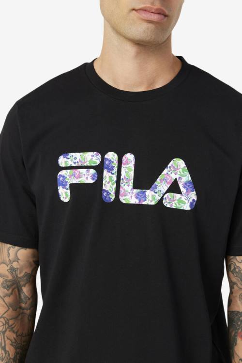 Fila Saranac Tee Majice Moški Črna | Fila036ML