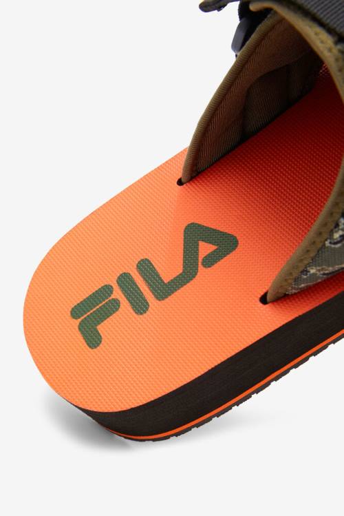 Fila Sol-slide V2 Camo Natikači Moški Olivno Zelene | Fila093LV