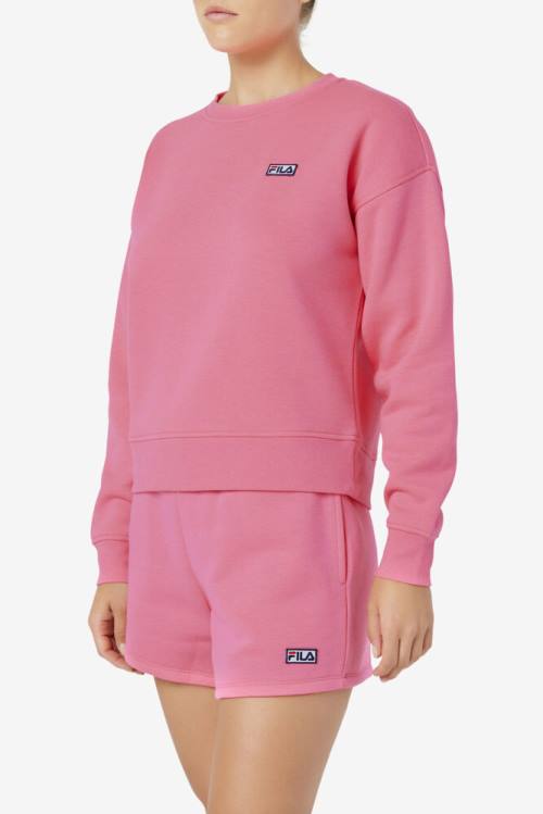 Fila Stina Crew Pulover Ženske Roza | Fila905PE