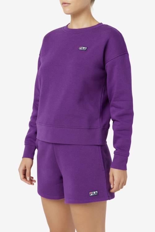 Fila Stina Crew Pulover Ženske Vijolična | Fila829WP