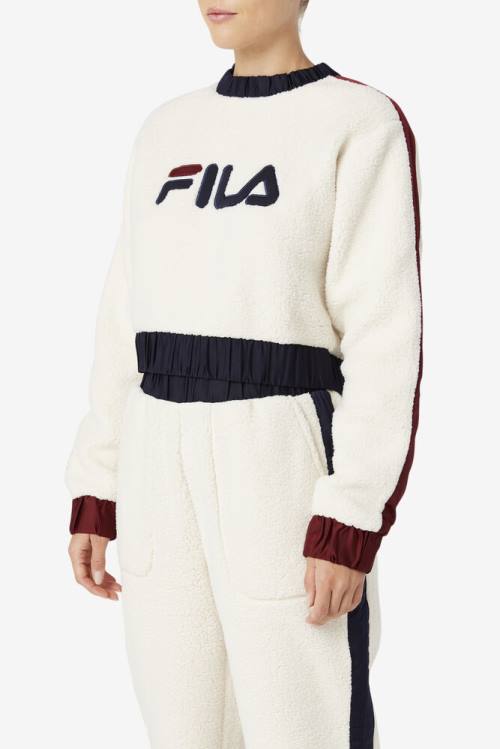 Fila Tabitha Crewneck Pulover Ženske Mornarica / Rjav | Fila806QZ