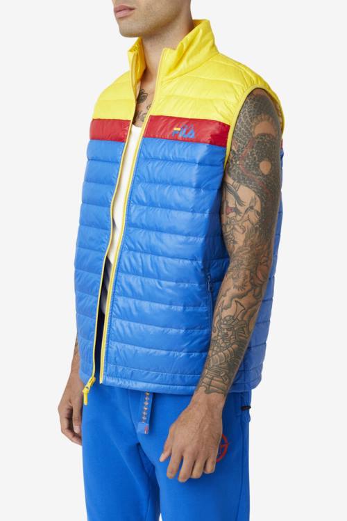 Fila Tri Vest Jakne Moški Modra / Limona / Rdeča | Fila138AF