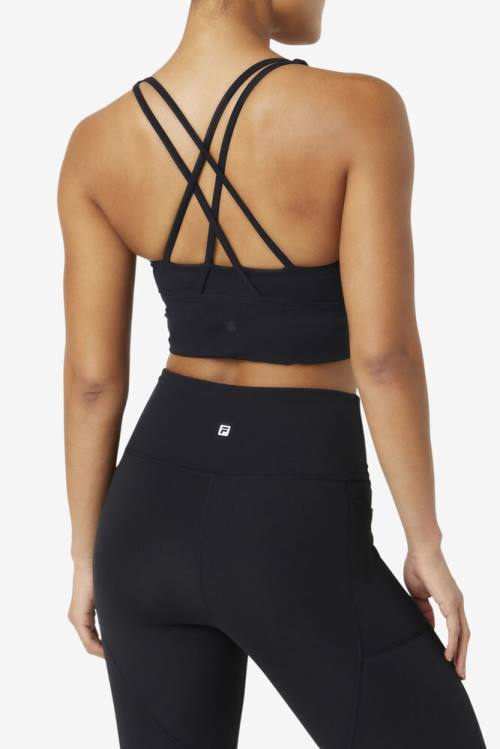 Fila Uplift Cross Back Bra Tops Ženske Črna | Fila172ID