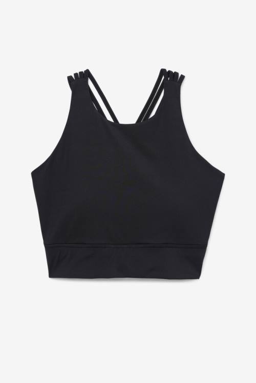 Fila Uplift High Neck Sports Bra Tops Ženske Črna | Fila034UA