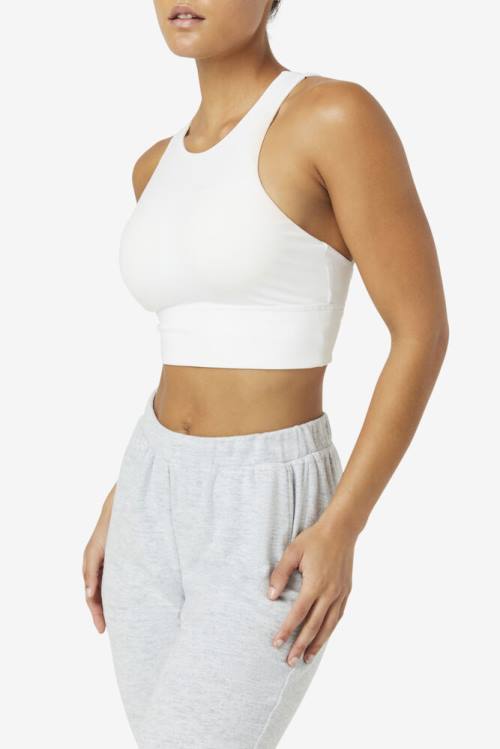 Fila Uplift High Neck Sports Bra Tops Ženske Bela | Fila827XR