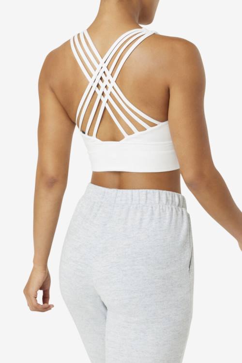 Fila Uplift High Neck Sports Bra Tops Ženske Bela | Fila827XR