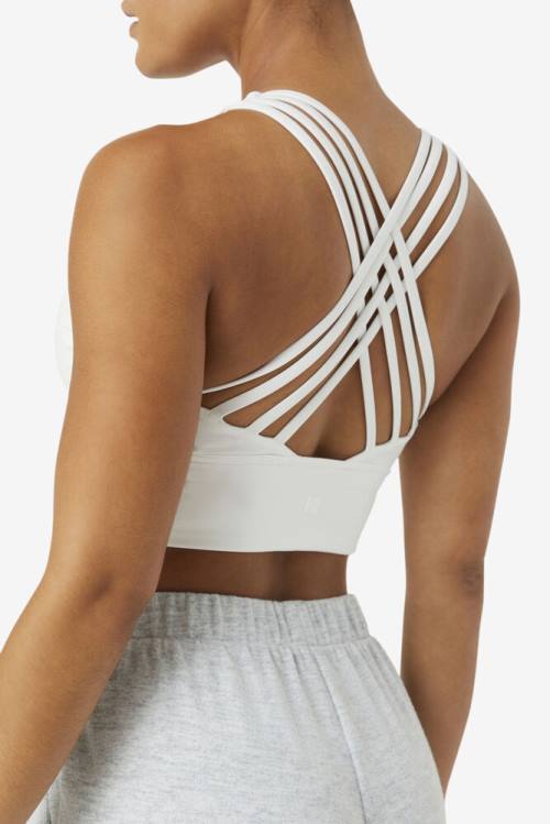 Fila Uplift High Neck Sports Bra Tops Ženske Bela | Fila827XR