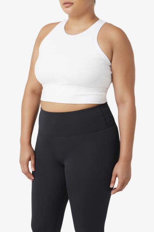 Fila Uplift High Neck Sports Bra Tops Ženske Bela | Fila985SH