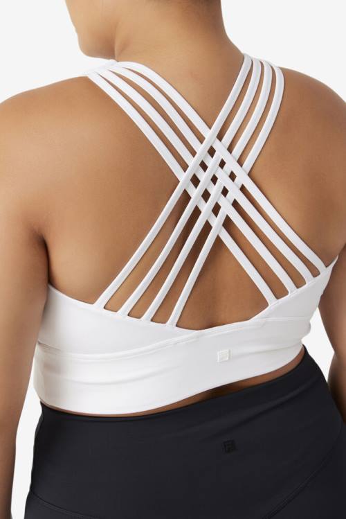 Fila Uplift High Neck Sports Bra Tops Ženske Bela | Fila985SH