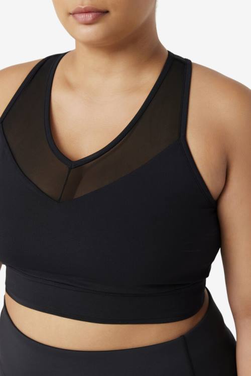 Fila Uplift Racerback Bra Tops Ženske Črna | Fila408LN