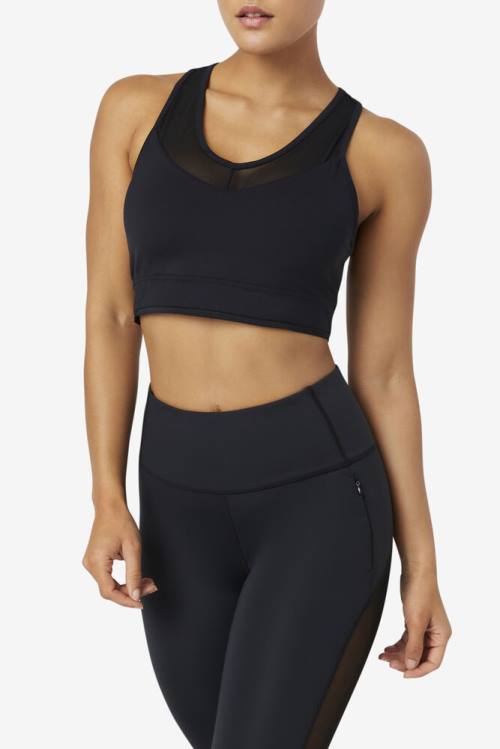 Fila Uplift Racerback Bra Tops Ženske Črna | Fila951FV