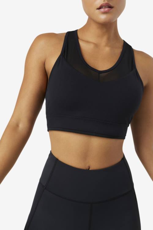 Fila Uplift Racerback Bra Tops Ženske Črna | Fila951FV