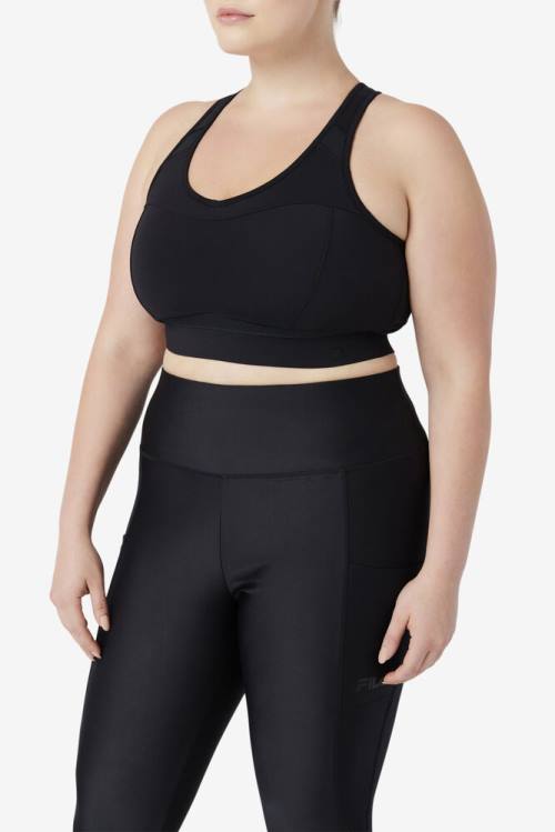 Fila Uplift Racerback Sports Bra Tops Ženske Črna | Fila162CB