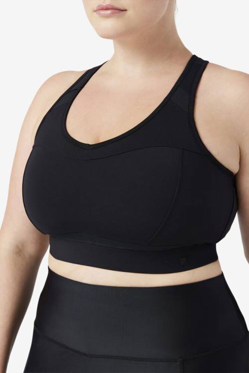 Fila Uplift Racerback Sports Bra Tops Ženske Črna | Fila162CB