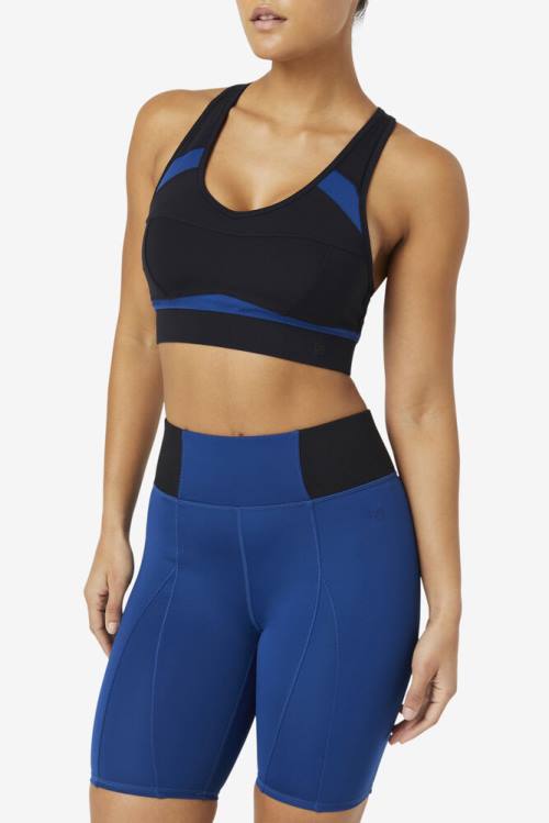 Fila Uplift Racerback Sports Bra Tops Ženske Črna / Mornarica | Fila751LW