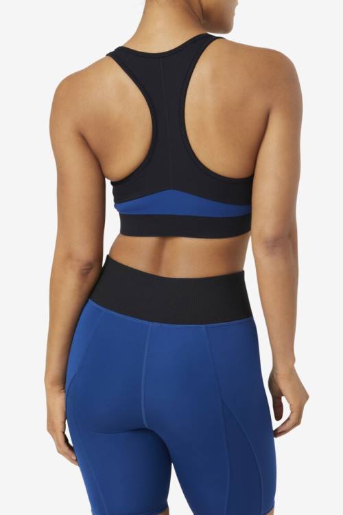 Fila Uplift Racerback Sports Bra Tops Ženske Črna / Mornarica | Fila751LW