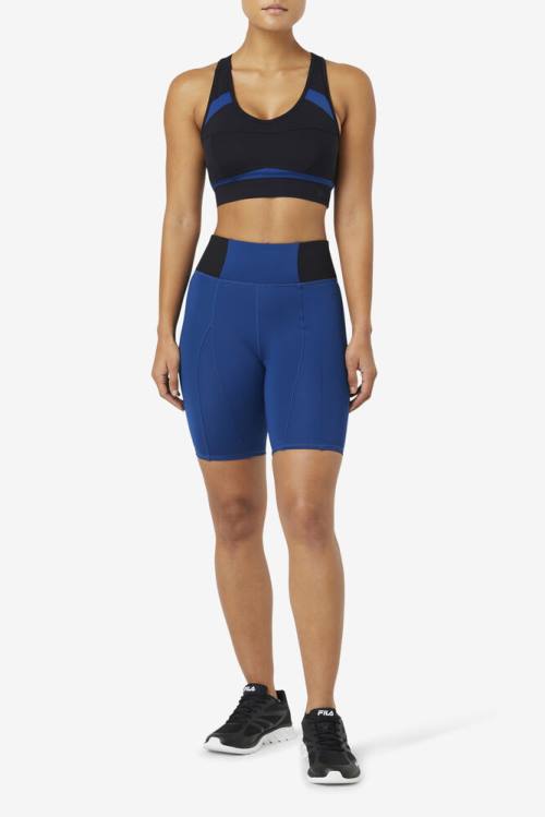 Fila Uplift Racerback Sports Bra Tops Ženske Črna / Mornarica | Fila751LW