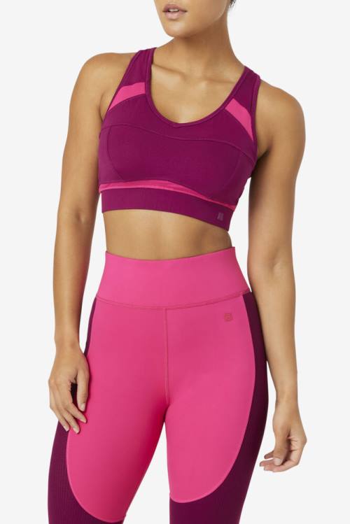 Fila Uplift Racerback Sports Bra Tops Ženske Vijolična / Svetloba Roza | Fila908QX