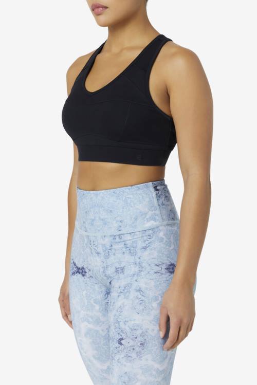 Fila Uplift Racerback Sports Bra Tops Ženske Črna | Fila940BN