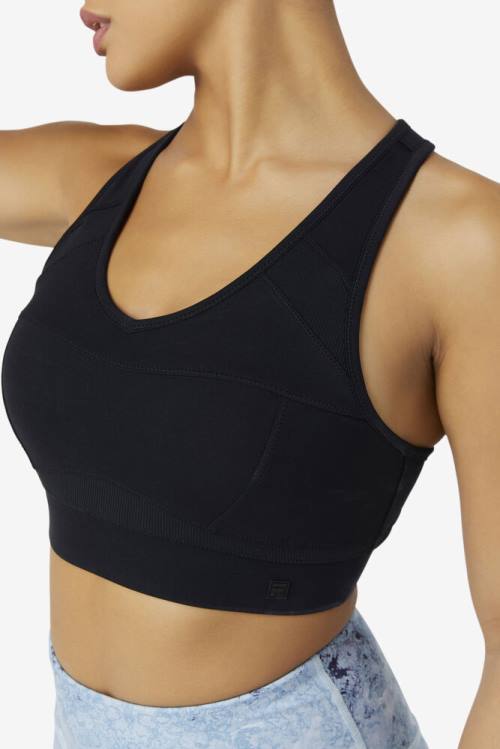 Fila Uplift Racerback Sports Bra Tops Ženske Črna | Fila940BN