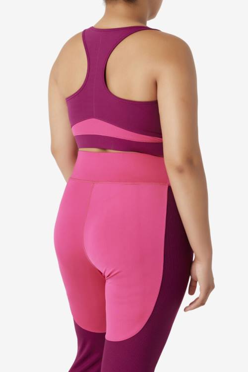 Fila Uplift Racerback Sports Bra Tops Ženske Vijolična / Svetloba Roza | Fila958AY