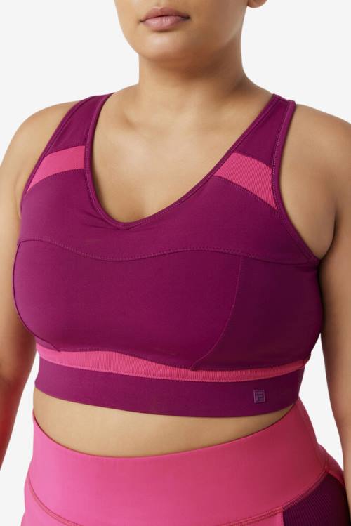 Fila Uplift Racerback Sports Bra Tops Ženske Vijolična / Svetloba Roza | Fila958AY