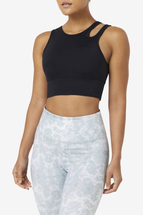 Fila Uplift Slice Crop Bra Tops Ženske Črna | Fila014PB